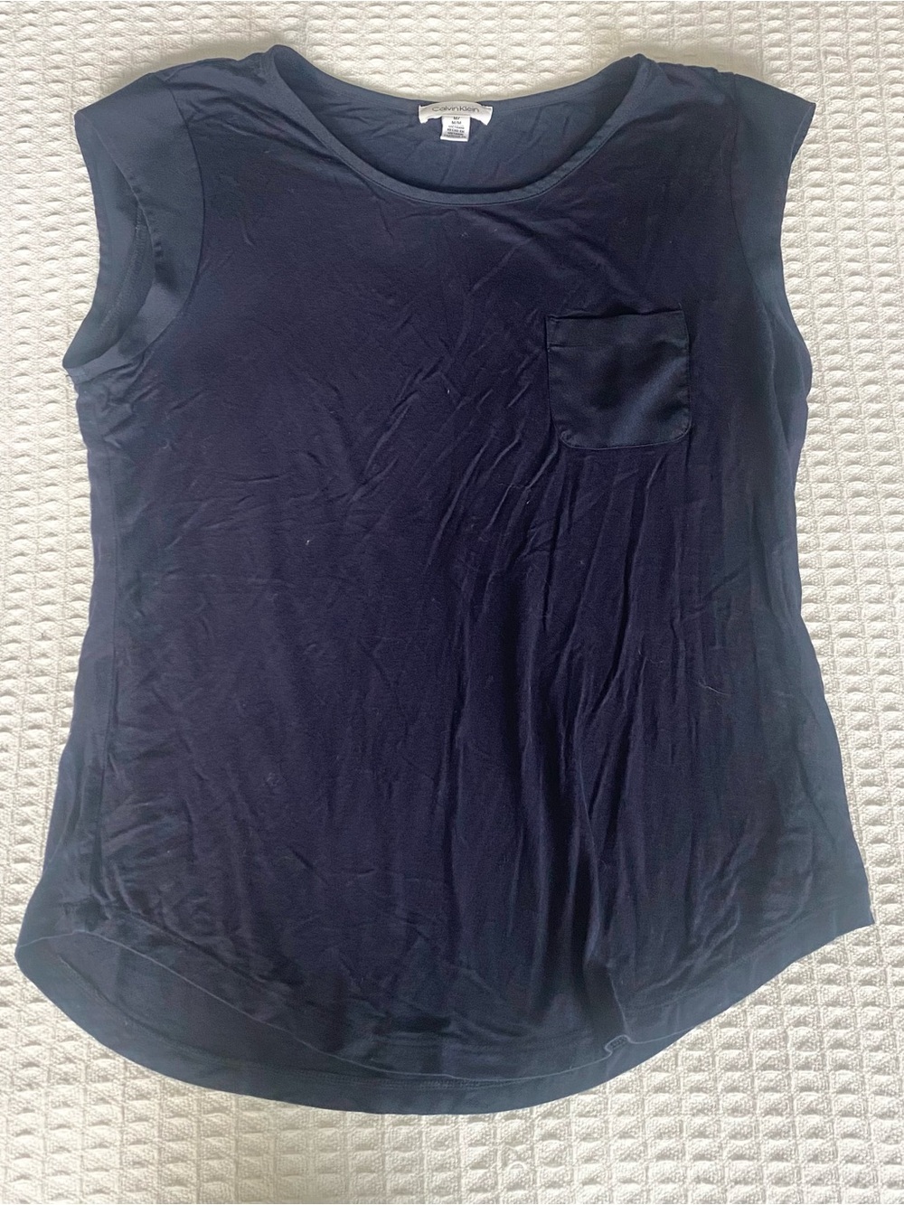 Calvin Klein Navy Sleeveless Pocket Tank medium